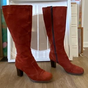 Vintage 70’s Rust Suede Knee High Boots, 7.5